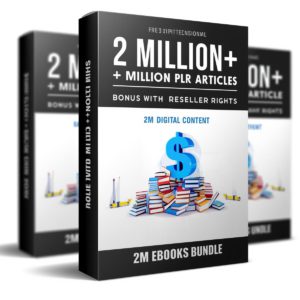 2 Million+ Ebooks + 2 Million PLR Articles Bonus with reseller rights