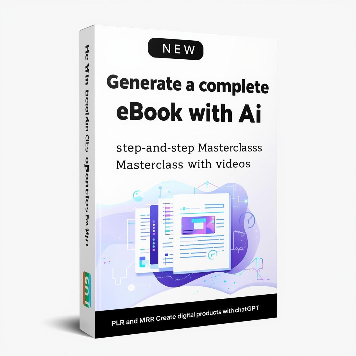 New Generate a complete eBook with AI, step-by-step Masterclass with videos, PLR and MRR