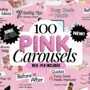 100 Stylish Pink Instagram Slide Designs, PLR